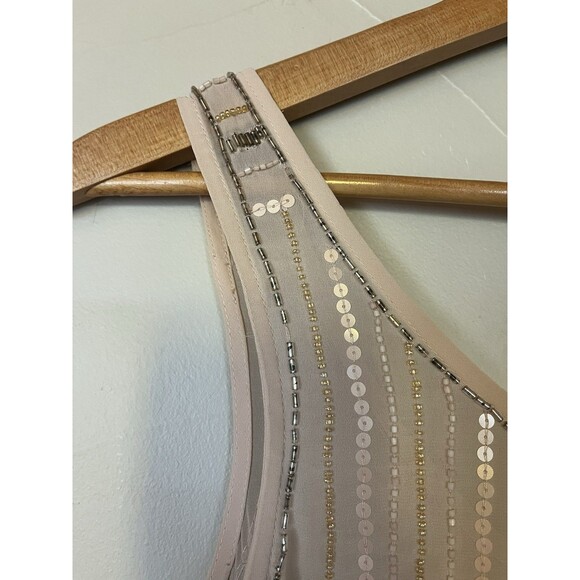 Guess Beaded Sequined Chiffon Tank Camisole Pale Pink, XS - Picture 4 of 11